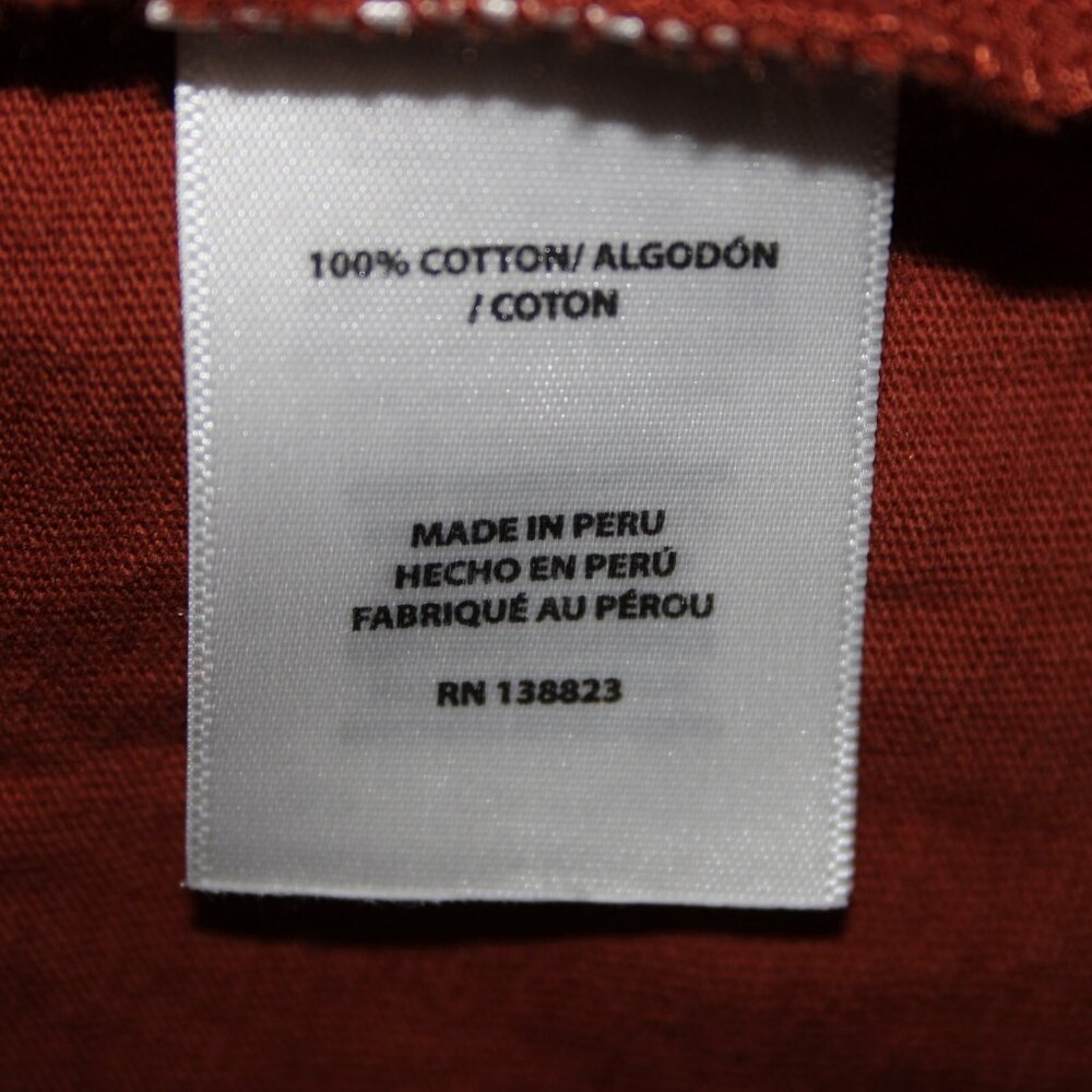 Shyanne Sz M Rust Brown Tan Just Add Whiskey Graphic Hi Lo 100% Cotton Top - Picture 10 of 13